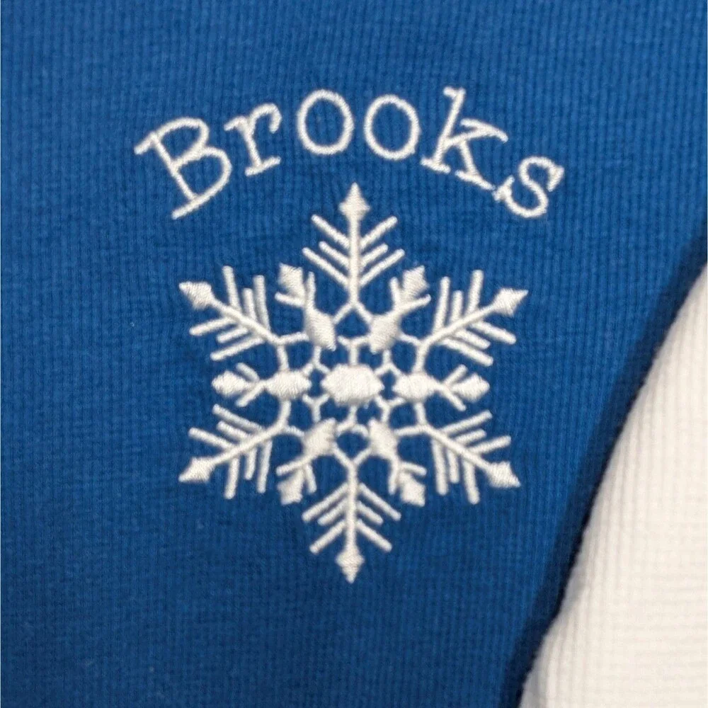 Brooks Winter Christmas Embroidered Garanimals Long Sleeve Bodysuits - 24 Months